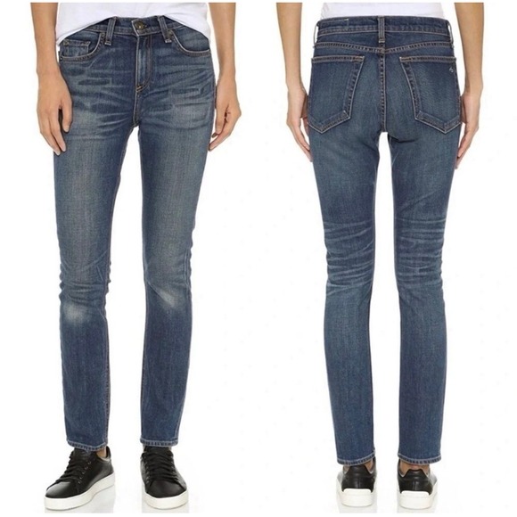 Rag & Bone Jeans 10 Inch Dre Slim Ankle size 25 Exeter Wash Denim - Picture 2 of 10